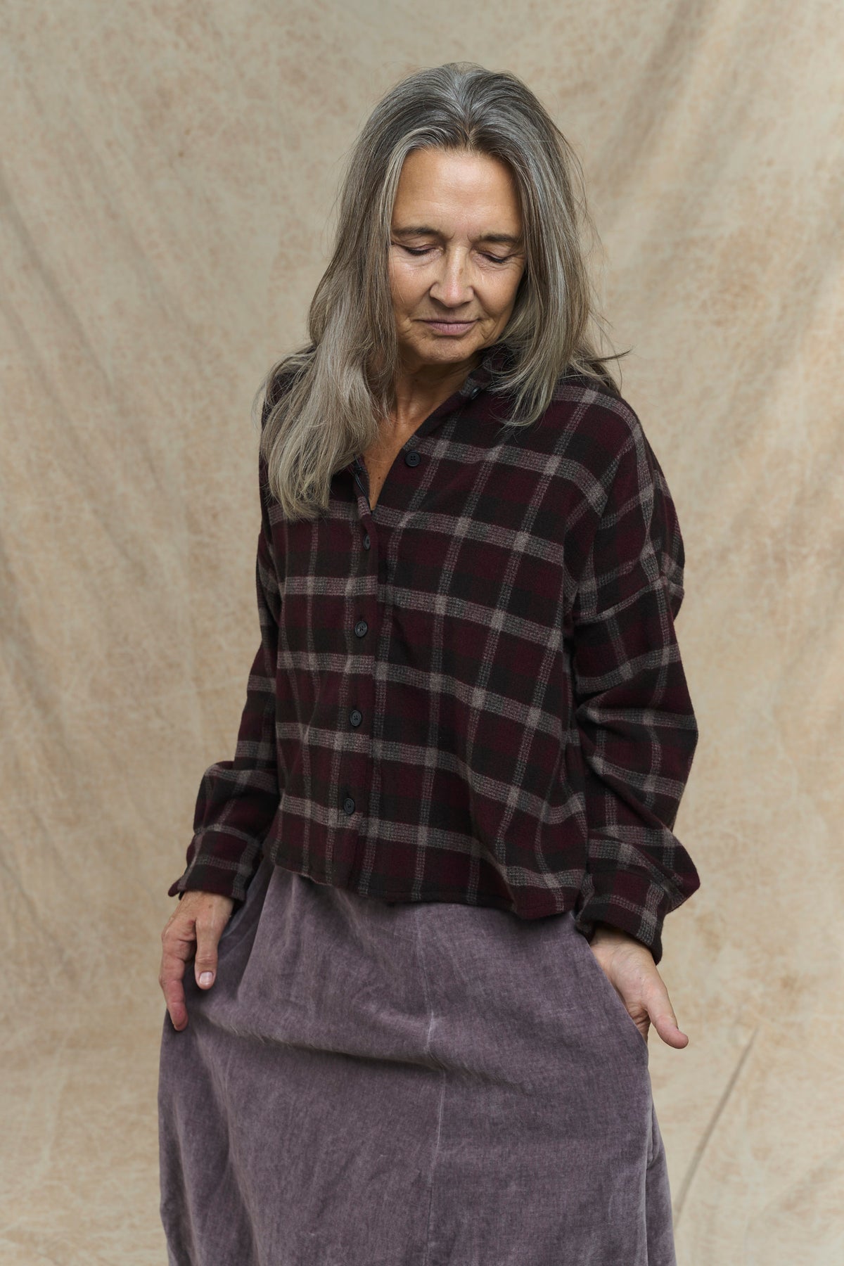 Maya Shirt - Bordeaux Check