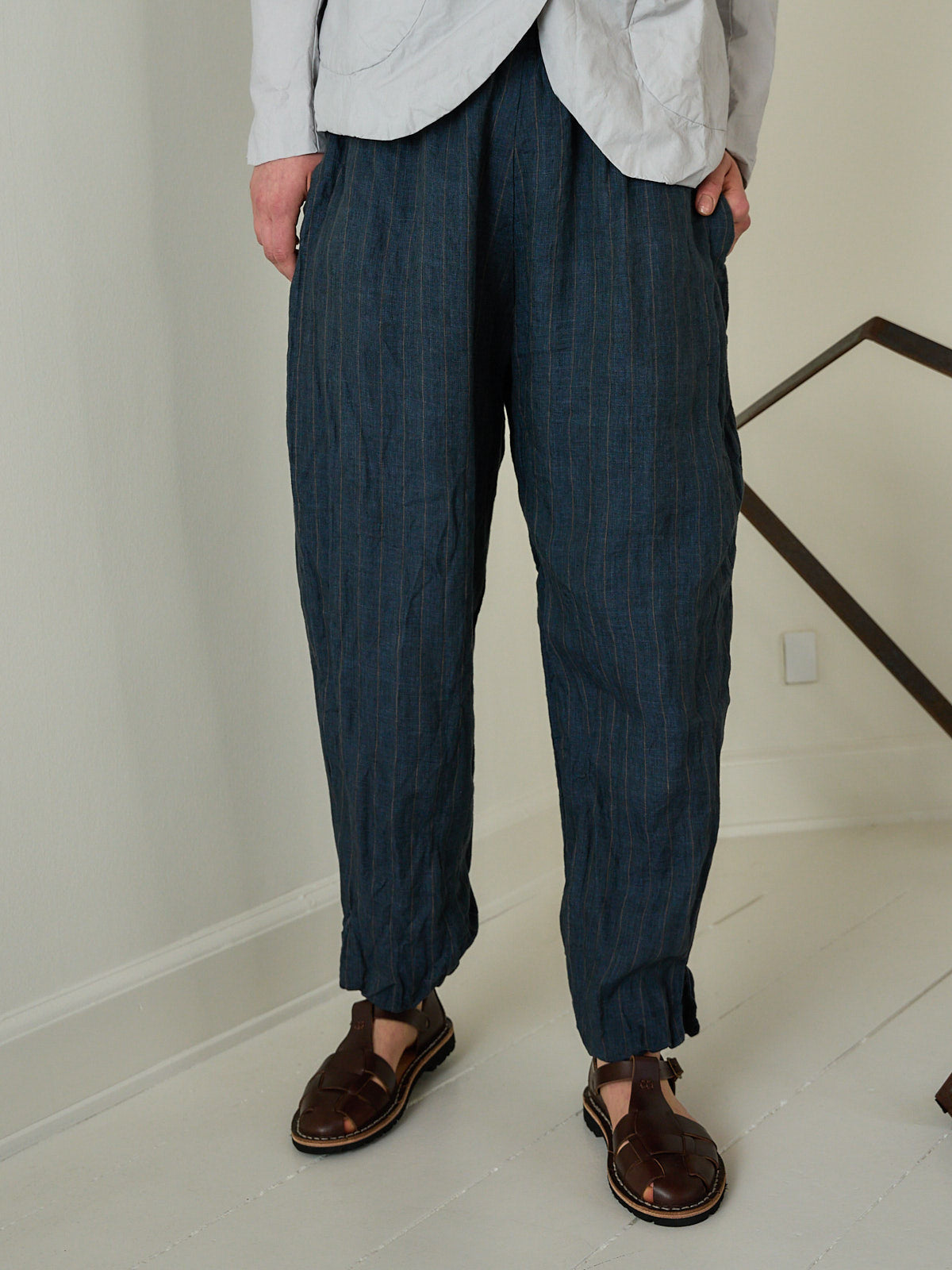 Cozy Trousers - Stripe Linen