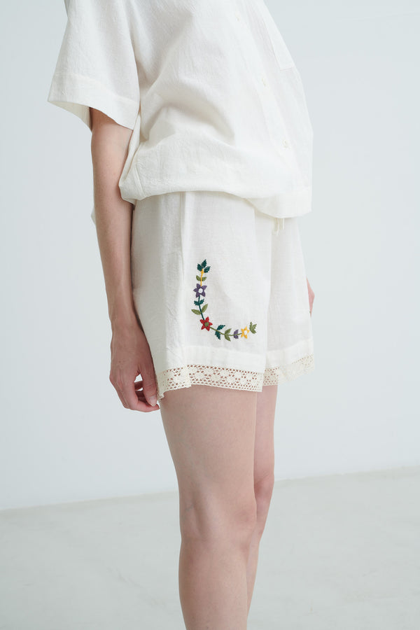 RUNAWAY BICYCLE R.B. - Embroidered Shorts