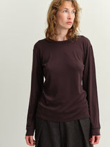 WRIGHT + DOYLE - MERINO LONG SLEEVE TOP - CACAO