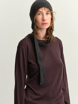 BABACO - CASHMERE RIBBED KNIT CAP - CHARCOAL