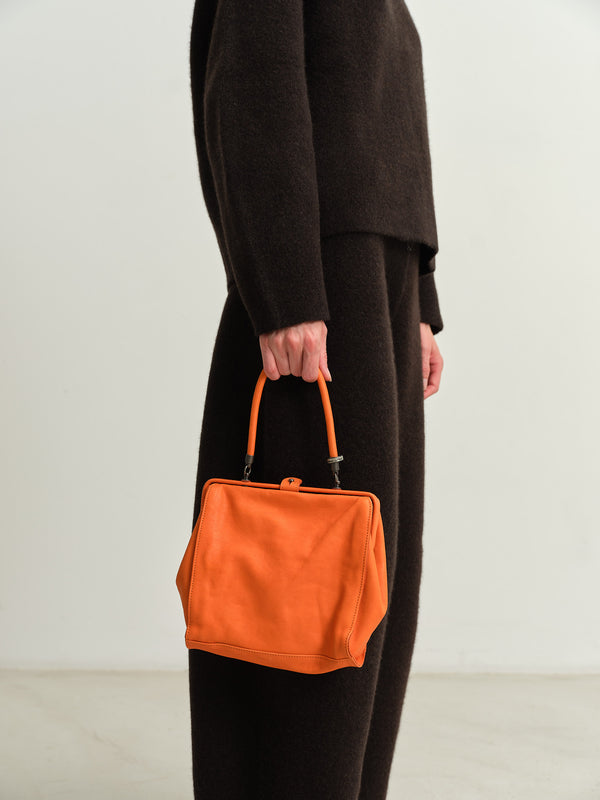 CHRISTIAN PEAU - TWO-WAY SQUARE GAMAGUCHI BAG - MANDARIN