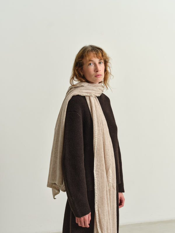 MOULETA - CASHMERE SCARF - OATMEAL