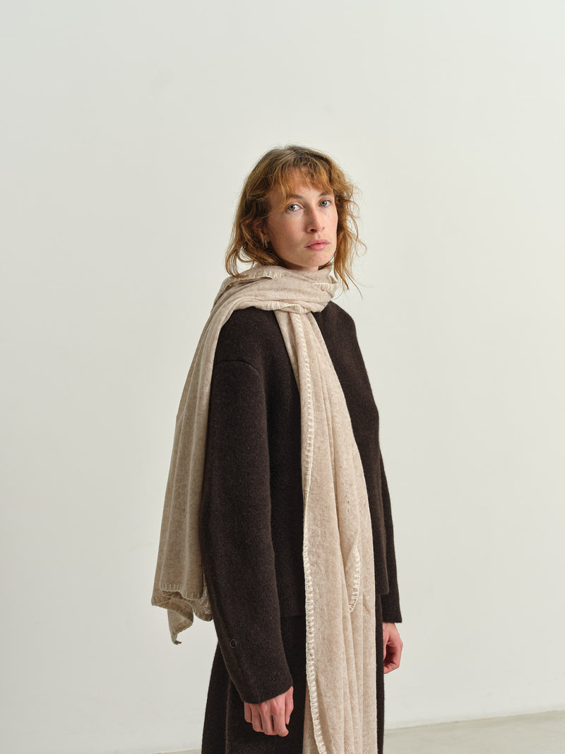 MOULETA - CASHMERE SCARF - OATMEAL