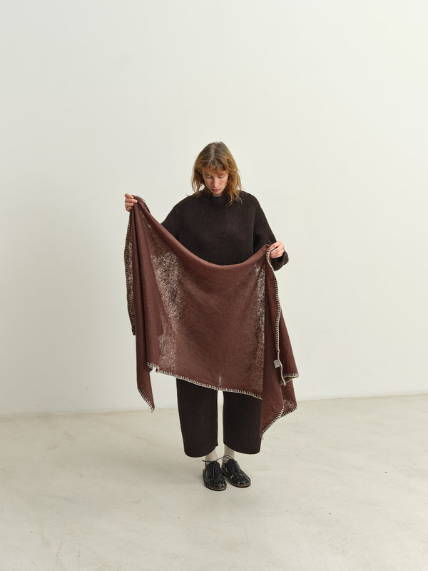 MOULETA - CASHMERE SCARF - DARK BROWN