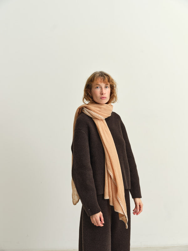 MOULETA - CASHMERE SCARF - LIGHT CARAMEL