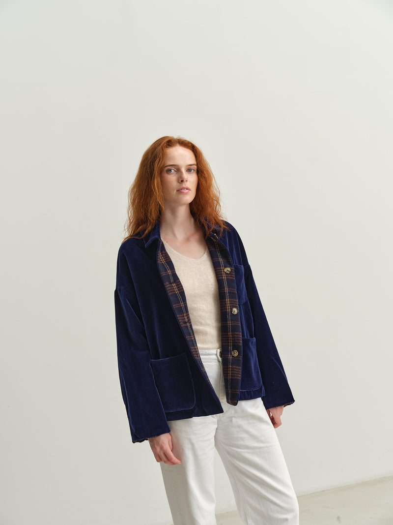 NITTO - MARA JACKET DOUBLE - BLUE/TARTAN