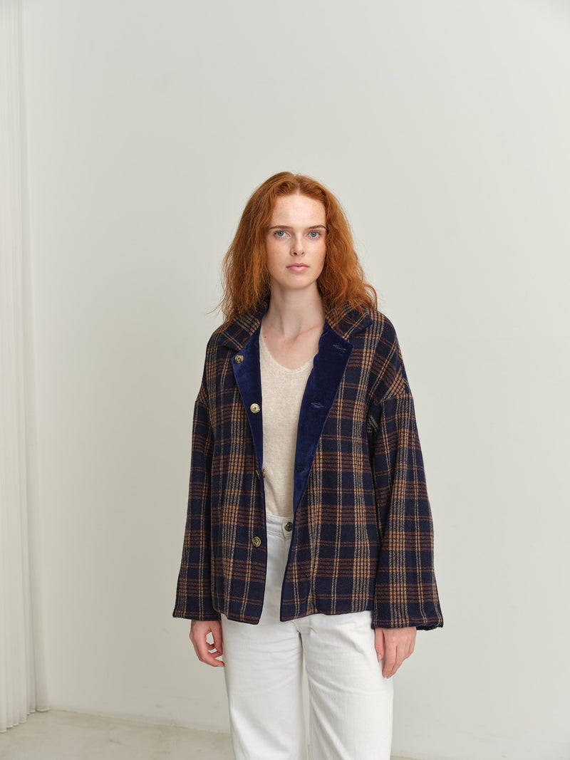 NITTO - MARA JACKET DOUBLE - BLUE/TARTAN