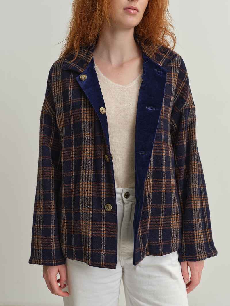 NITTO - MARA JACKET DOUBLE - BLUE/TARTAN