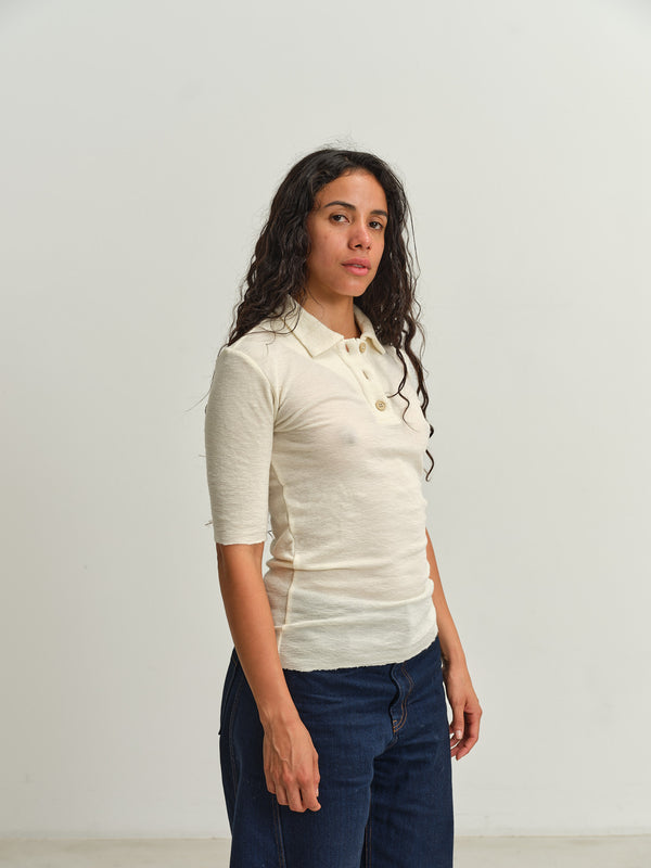 BY BASICS - POLO - RAW WHITE
