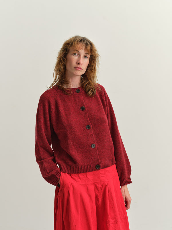 TOAST - Eden Wool Cashmere Raglan Cardigan - RED SORREL