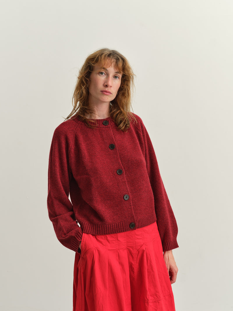 TOAST - Eden Wool Cashmere Raglan Cardigan - RED SORREL