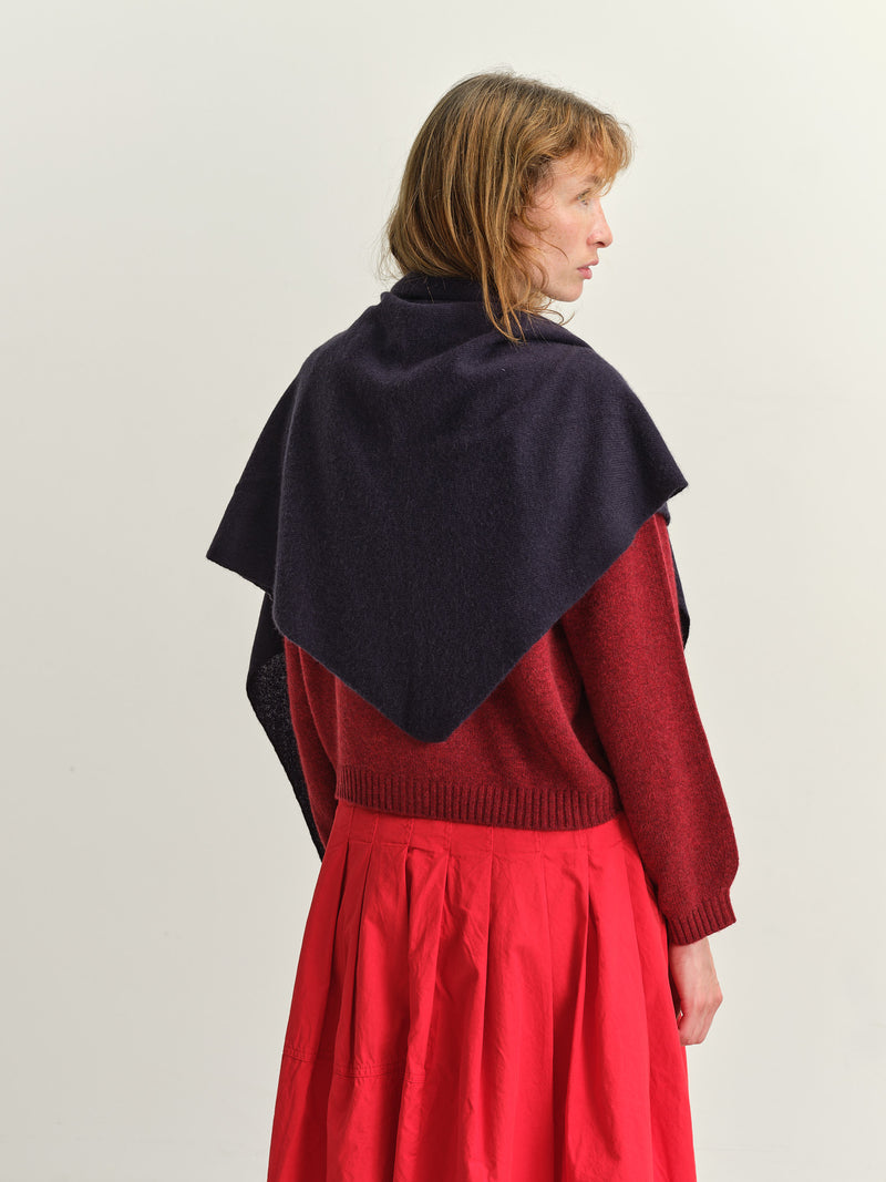 TOAST -  Wool Cashmere Large Bandana - DARK NAVY