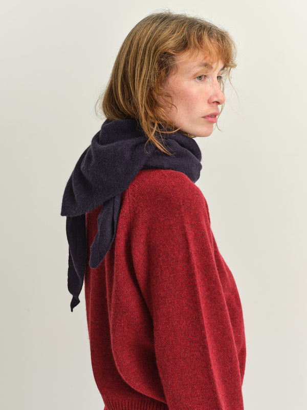TOAST -  Wool Cashmere Large Bandana - DARK NAVY