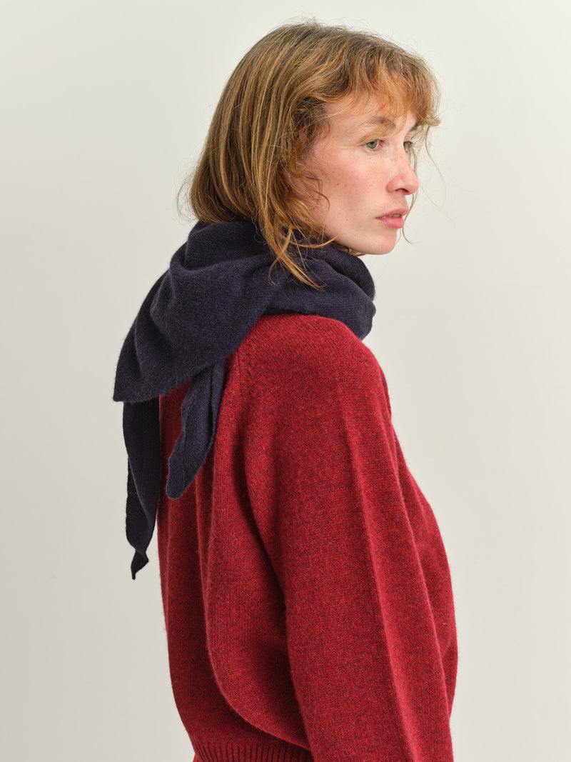 TOAST -  Wool Cashmere Large Bandana - DARK NAVY