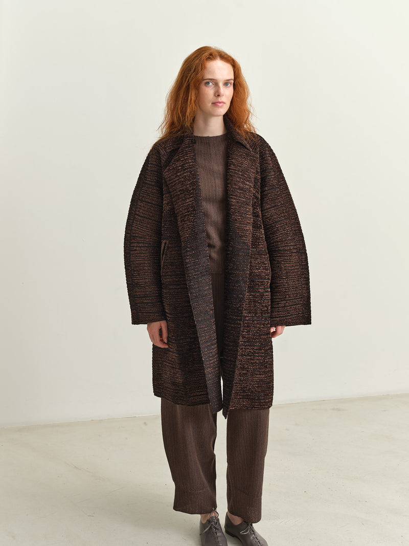 BOBOUTIC - 4748 VELVET RIBS COAT - BROWN