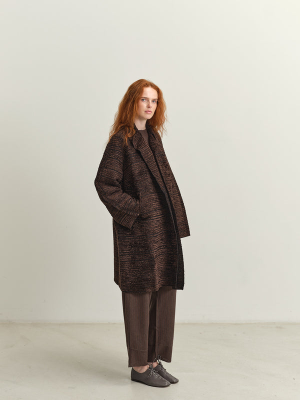 BOBOUTIC - 4748 VELVET RIBS COAT - BROWN