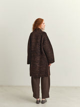 BOBOUTIC - 4748 VELVET RIBS COAT - BROWN