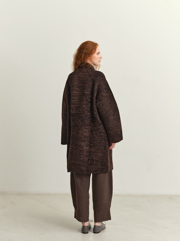 BOBOUTIC - 4748 VELVET RIBS COAT - BROWN