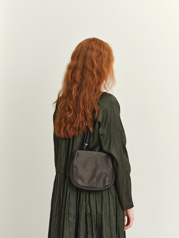 CHRISTIAN PEAU - LONG HANDLE GAMAGUCHI BAG - ESPRESSO