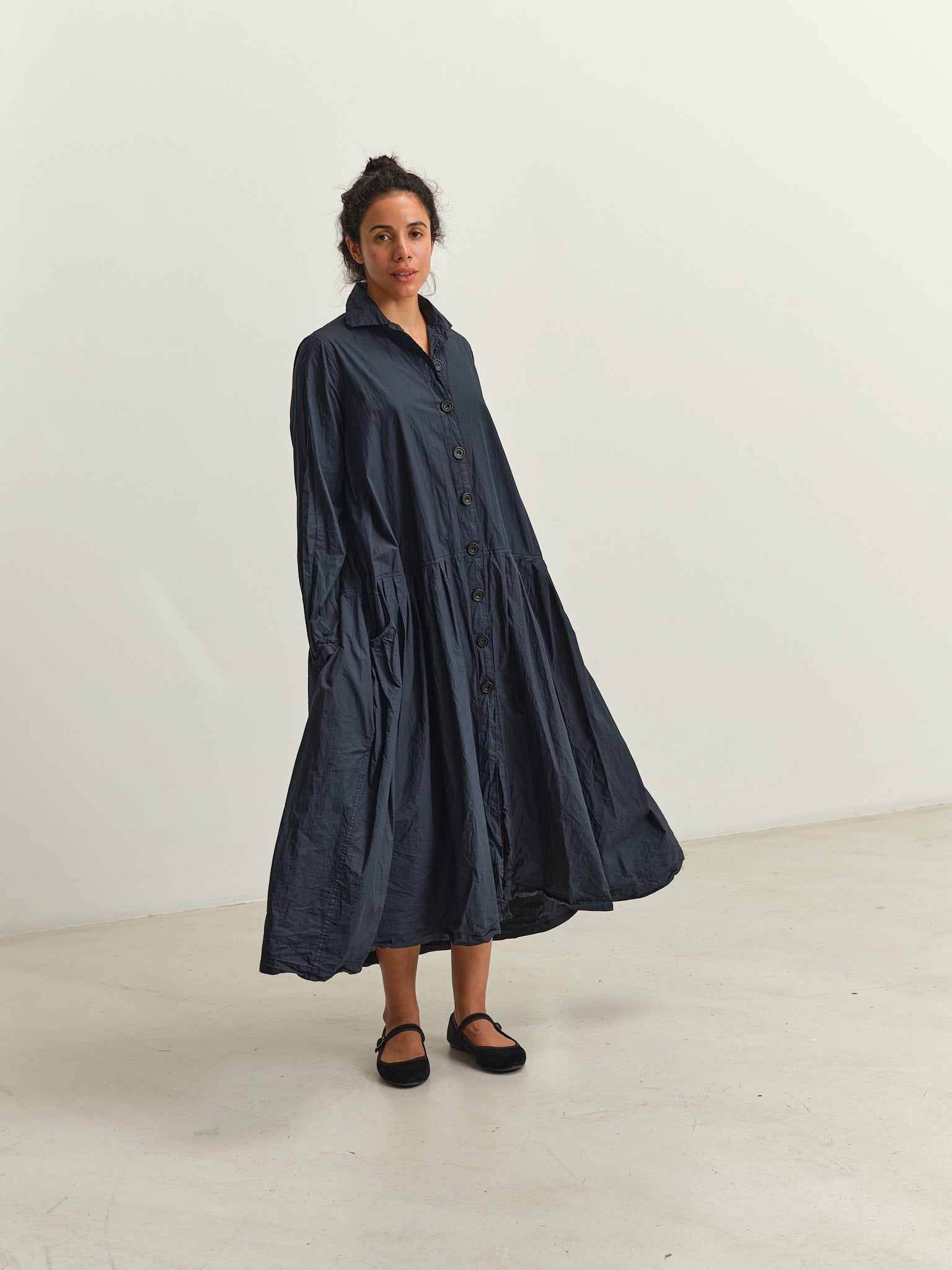 RICORRROBE - bd dress - crispy cotton - navy