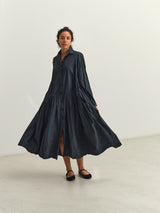 RICORRROBE - bd dress - crispy cotton - navy