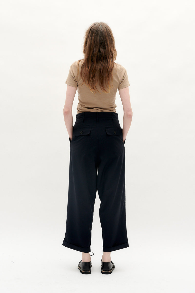 WRIGHT + DOYE - Double Pleat Trousers - Ink