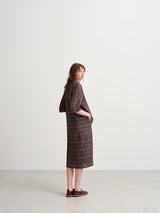 BOBOUTIC - 4852 A QUADRETTI DRESS - BROWN/AVIO