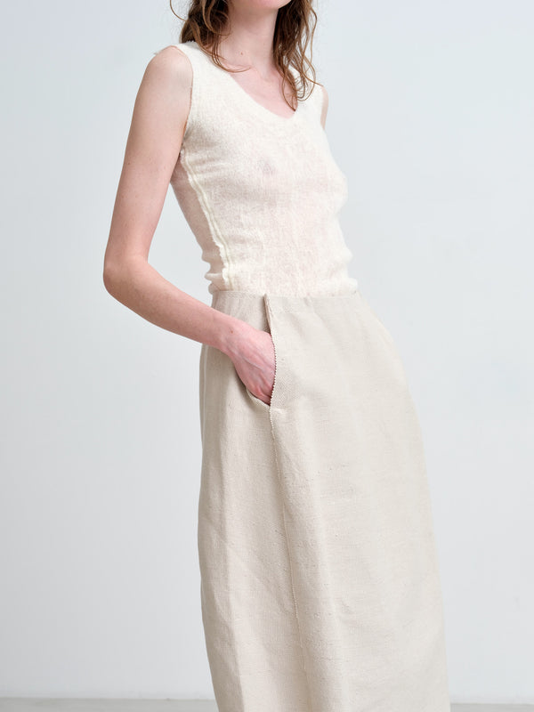BOBOUTIC - 4834 IL FOGLIO LISCIO SKIRT - PEARL