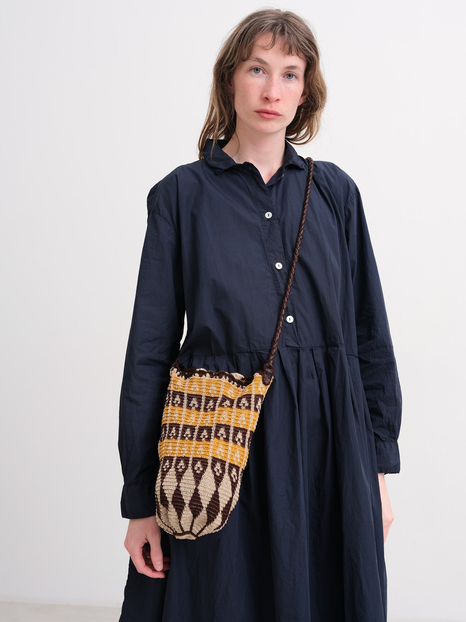 EN SHALLA - BAG - BROWN/MUSTARD