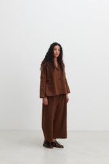 RUNAWAY BICYCLE - BILLY PANTS IN BROWN MERINO/SILK