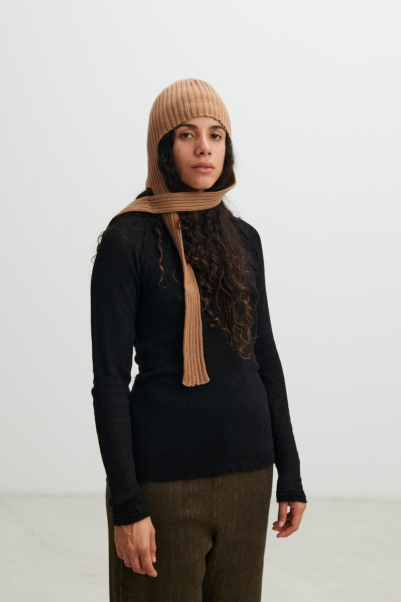 BABACO - CASHMERE KNIT CAP IN CAMEL