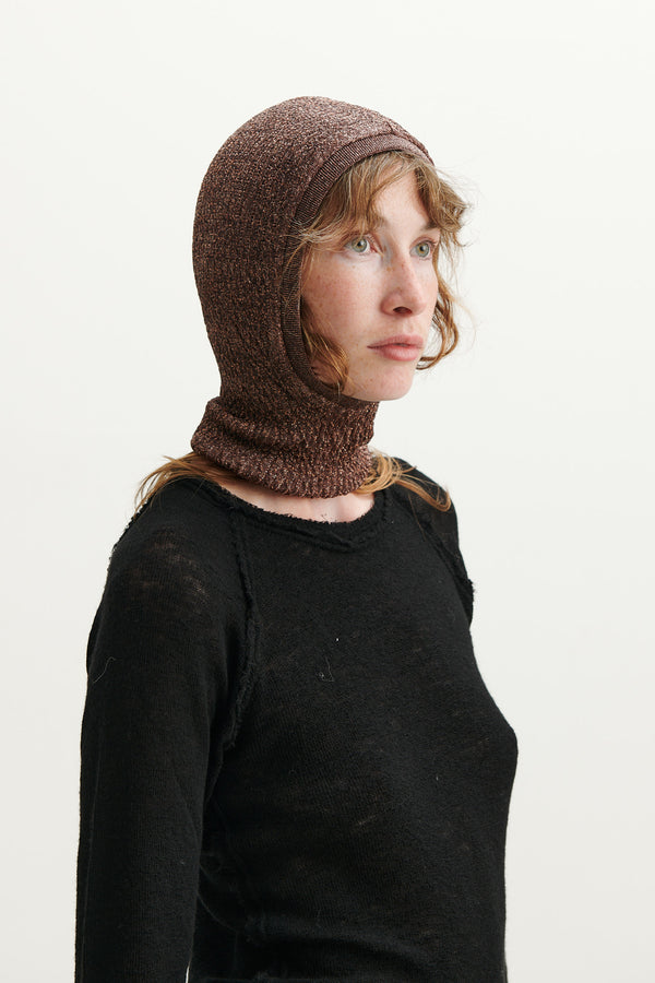 BABACO - Lurex Rib Balaclava - COPPER