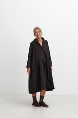 RICORRROBE bdb dress in olive brown waxws cotton