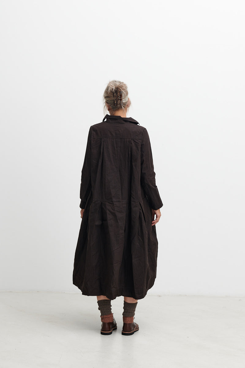 RICORRROBE - bdb dress - waxed cotton - olive brown