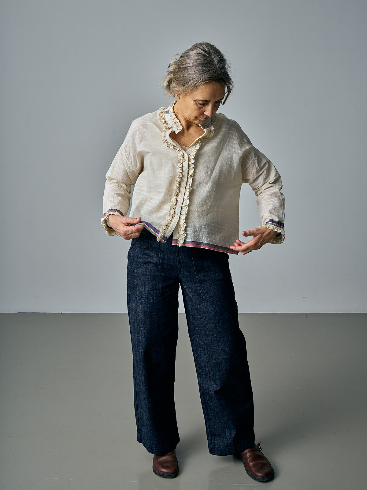 Herbarium-122 - Ruffle Shirt - Off-White