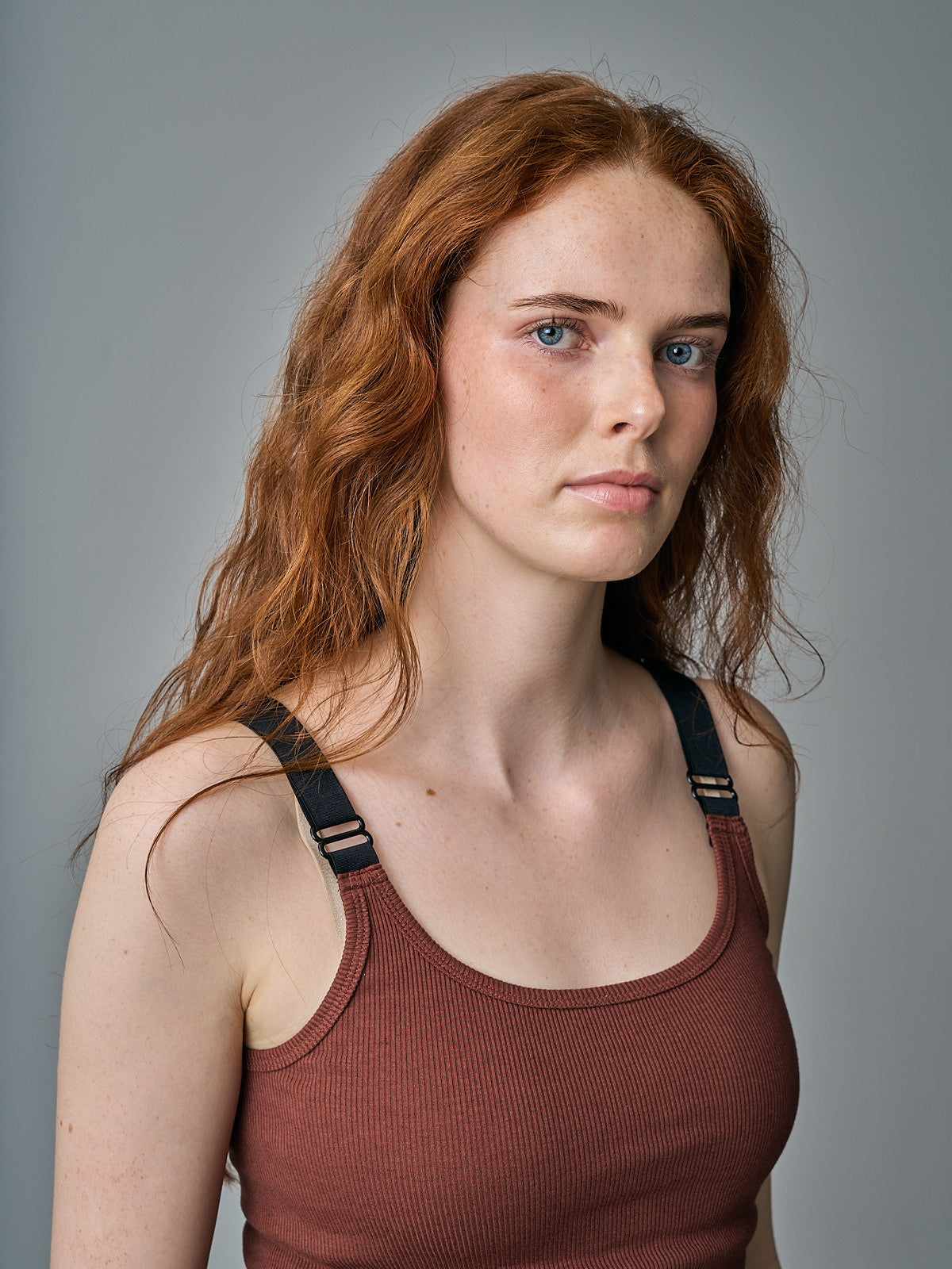 Cotton/Silk Camisole - Brown w/Black Straps