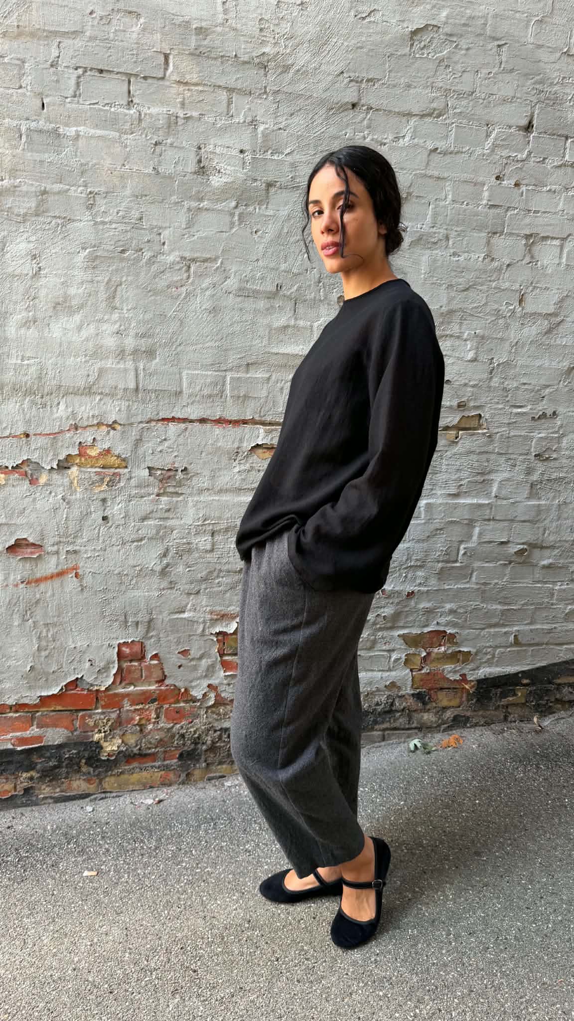 Wool Blouse - P2082/TS992 - Black