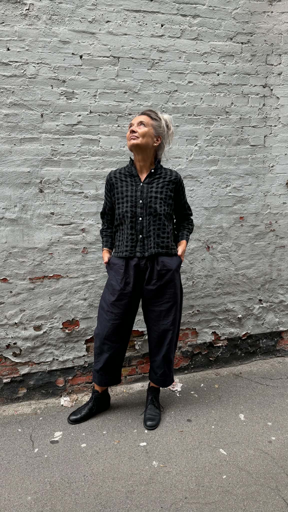 Square Top - Gingham Slate