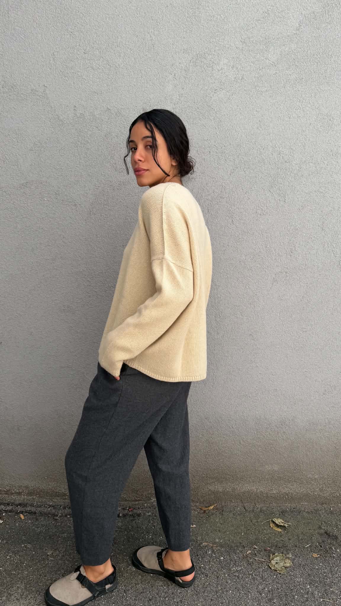 Tapered Pull-On Trousers - P1922/TS989 - Cement