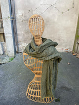 APUNTOB - MINI GINGHAM SCARF - BLUE MILITARY GREEN