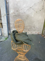 APUNTOB - MINI GINGHAM SCARF - BLUE MILITARY GREEN