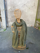 APUNTOB - MINI GINGHAM SCARF - BLUE MILITARY GREEN