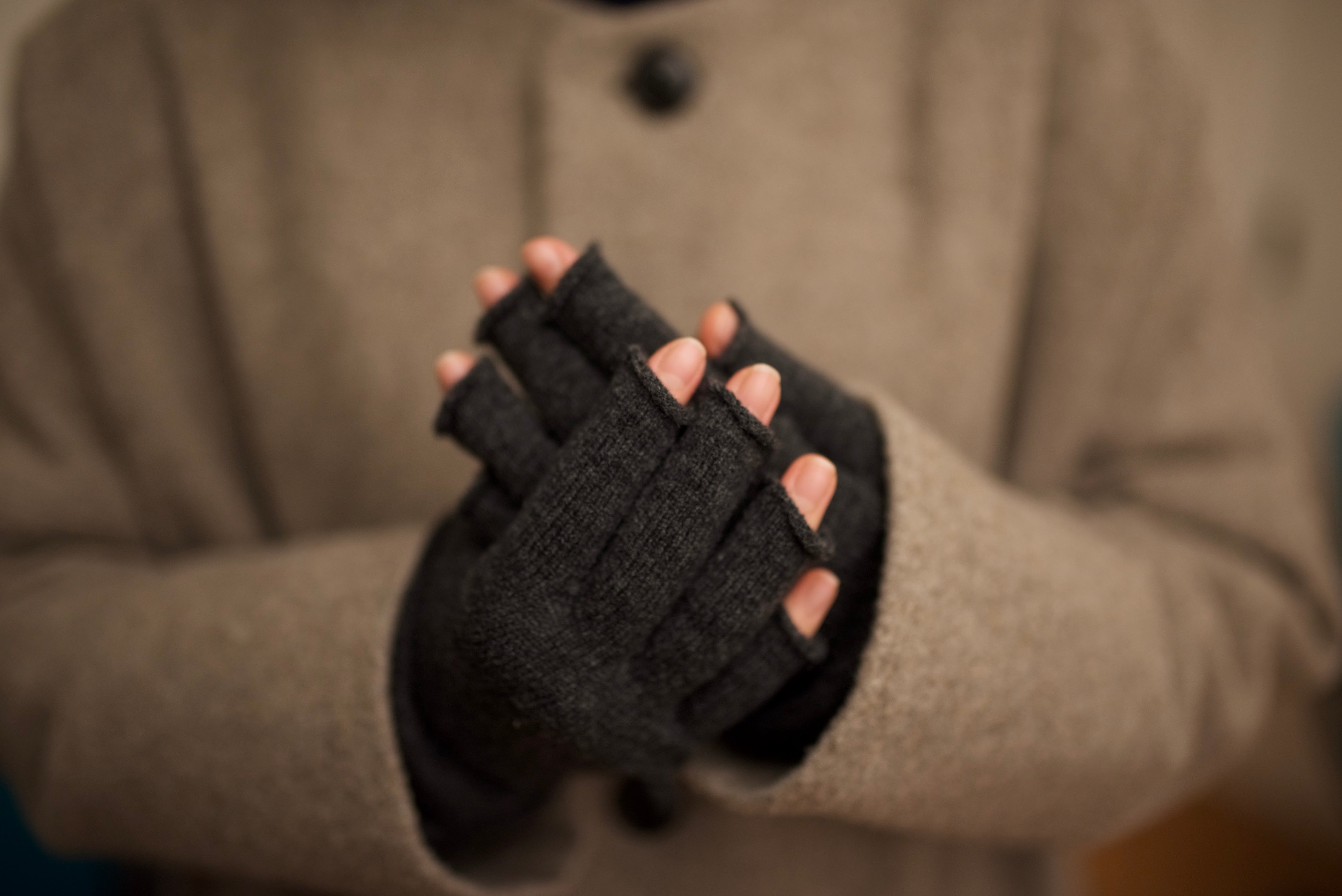 Merino Wool Tipless Long Gloves