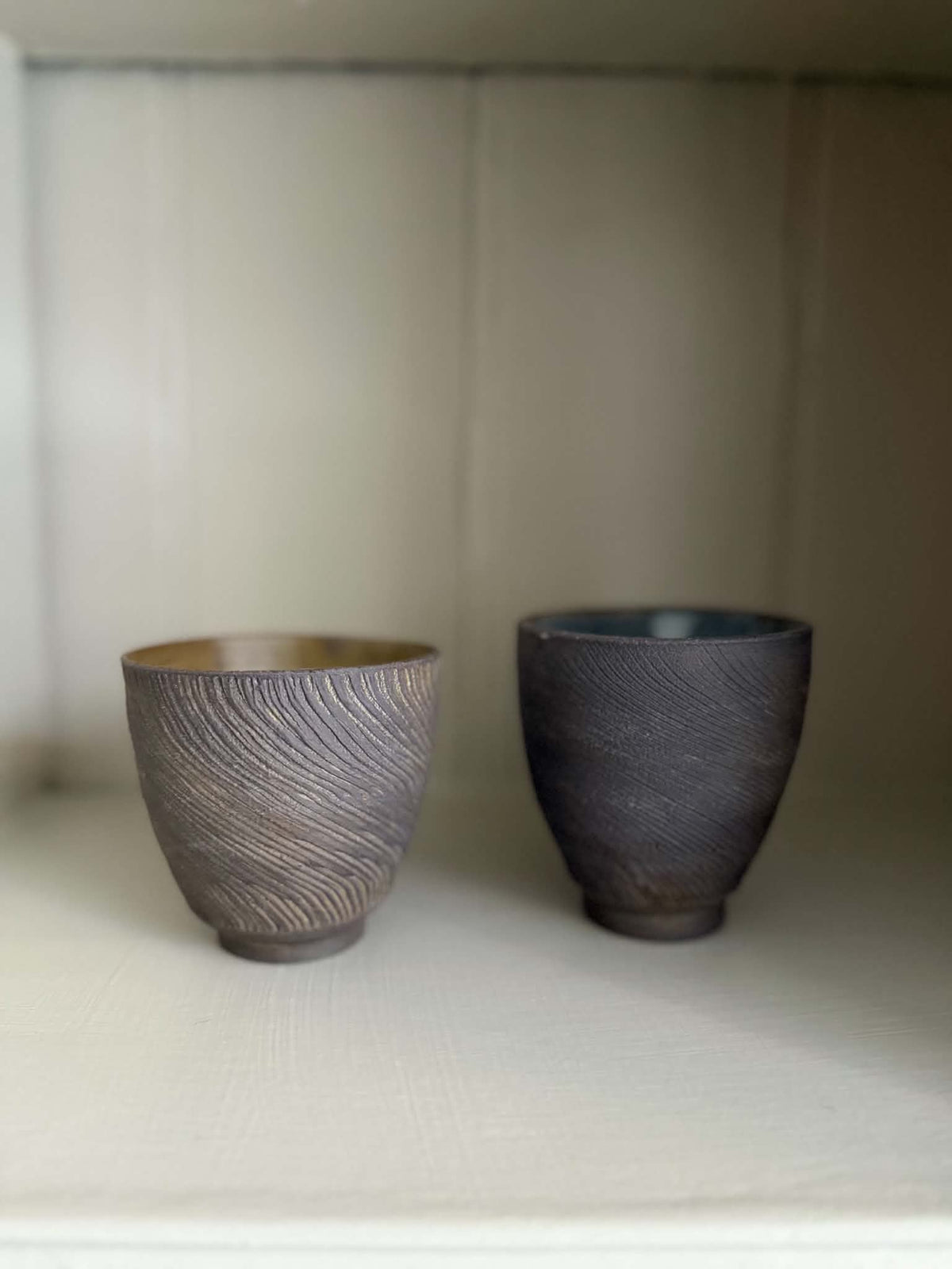 Textured Tea Bowl - Blackish/Brown