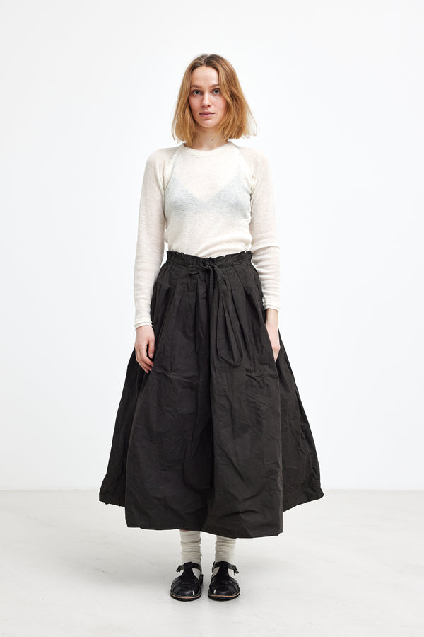 RICORRROBE - sunflower skirt - waxed cotton dark olive