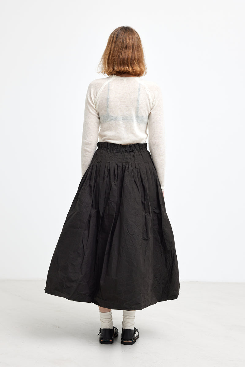 RICORRROBE - sunflower skirt - waxed cotton dark olive