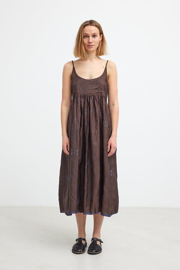 INJIRI - Brown slip dress
