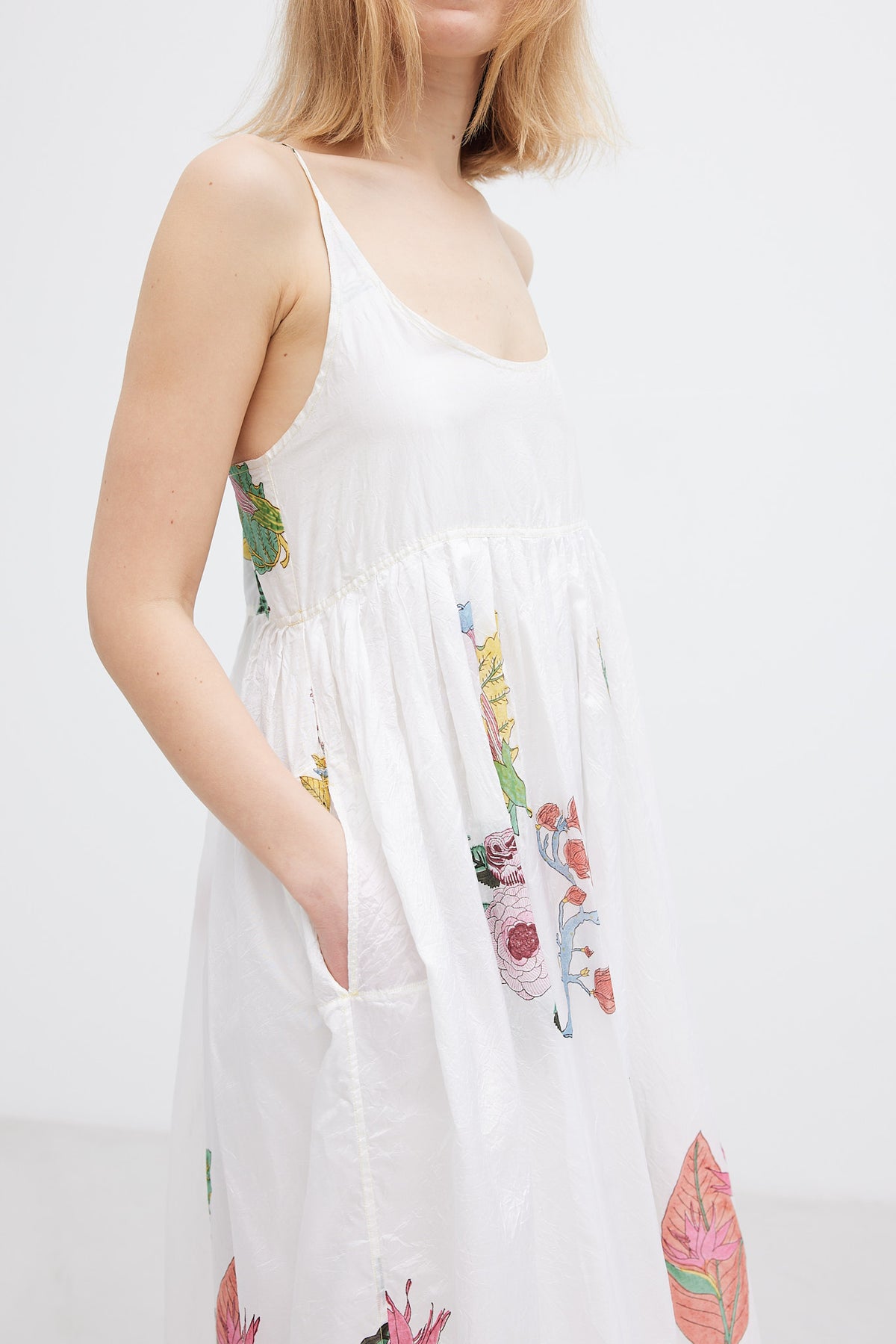 INJIRI - Slip dress with block print - tété