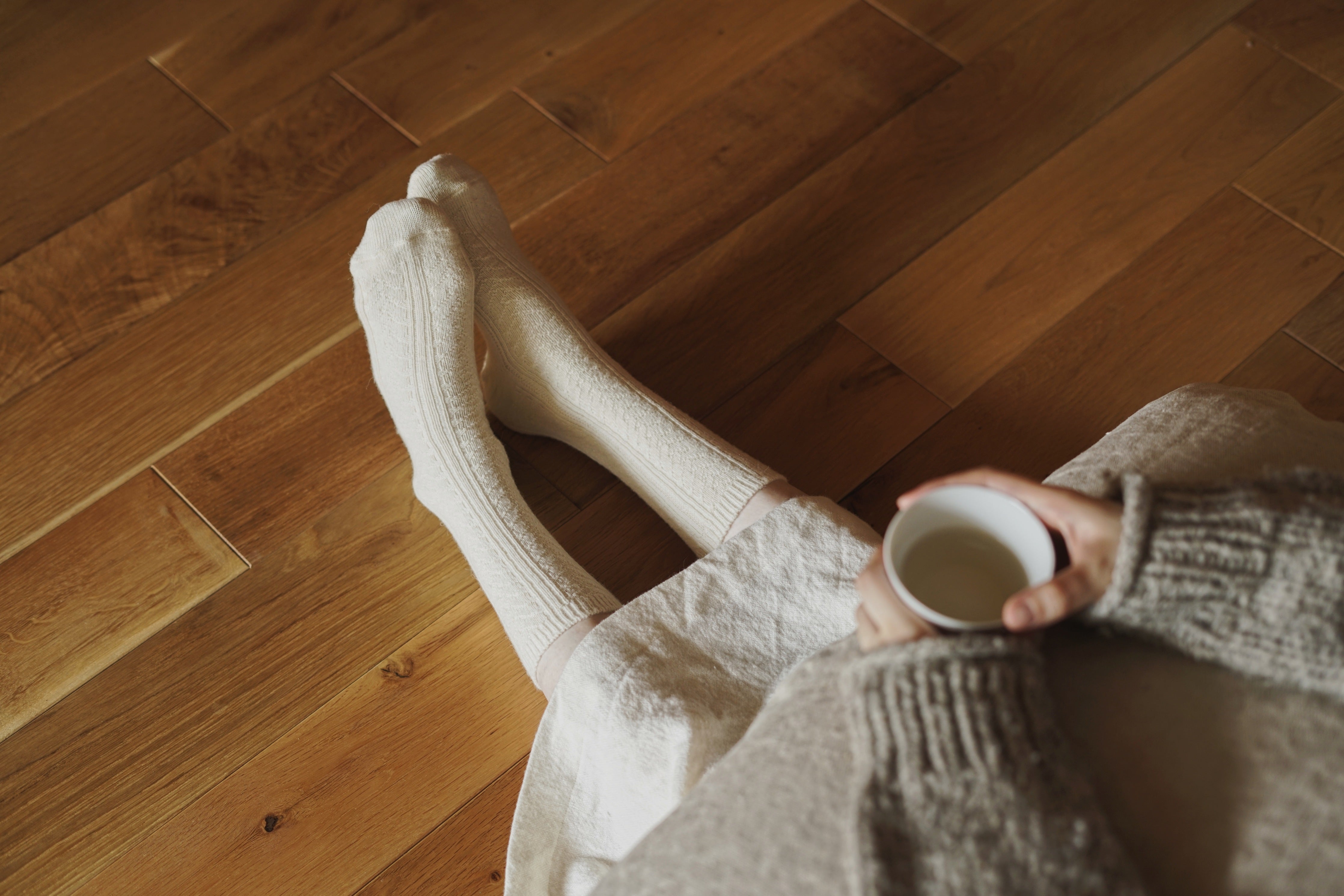 NISHIGUCHI KUTSUSHITA - Alpaca Wool Cable Socks